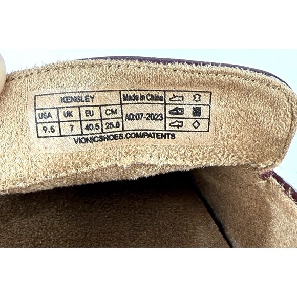 Vionic Kensley Loafer 9.5 Red Burgundy Patent Leather Slip On Platform Shoes - Picture 8 of 9